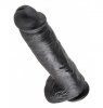 King Cock duże czarne dildo - 11'' Cock with Balls sztuczny penis (czarny)